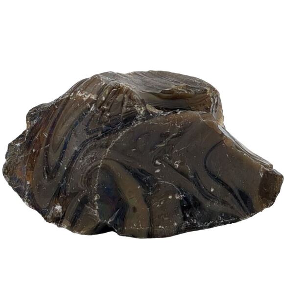 Amber Chocolate Swirl Art Glass Cullet Slag Glass #5XL200 - Picture 2 of 6